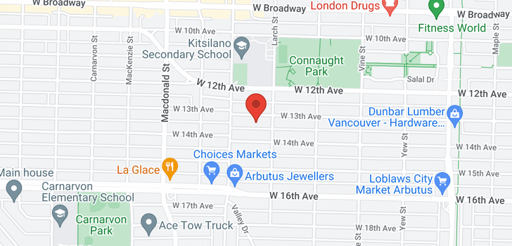 map of 2538 W 13TH AVENUE